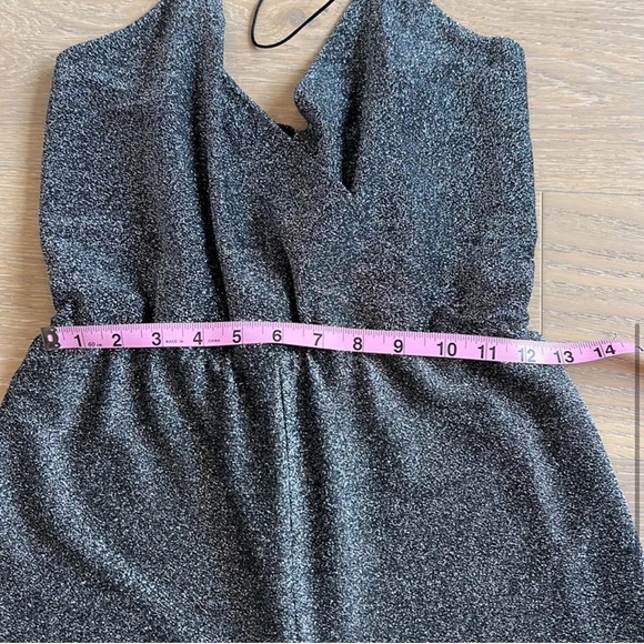 Revolve Sparkly Spaghetti Strap Jumpsuit Glitter Sequins House of Harlow Black - Picture 9 of 13